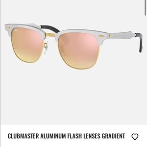 Ray bans aluminum club master with rose gold lense